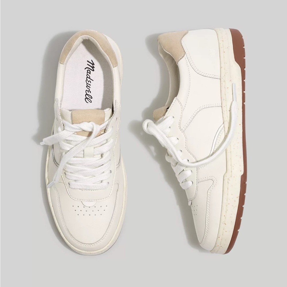 Madewell White Leather Court Sneakers Size 10